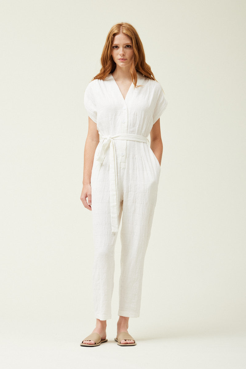 Gauze Gingham Jumpsuit (70261)