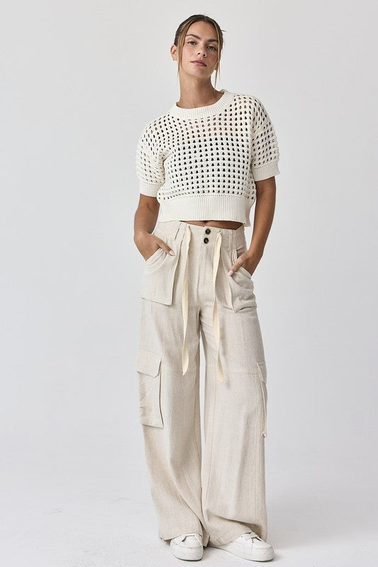 Maya Relaxed Fit Utility Wide-Leg Pants