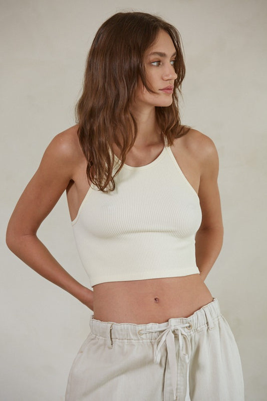 Seamless Sleeveless Halter Neck Top